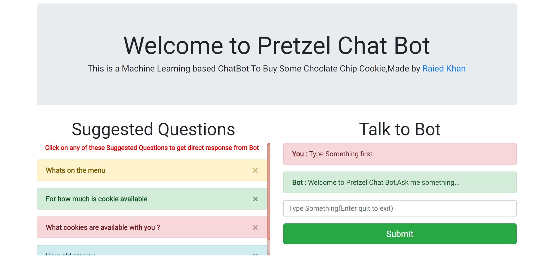 Pretzel ChatBot